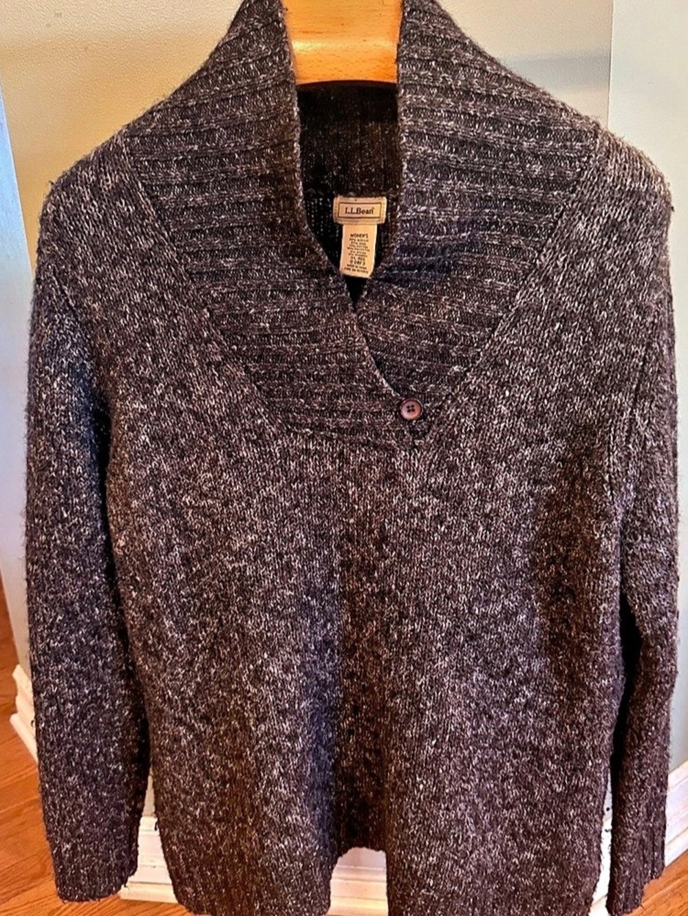 L.L.Bean Shawl Collar Button Pullover Sweater